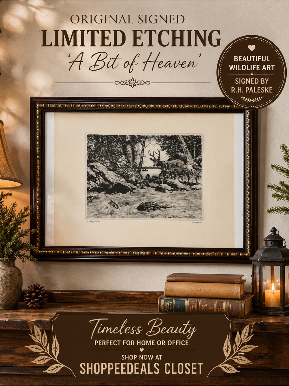 Original Signed Limited Etching by R.H. Paleske – “A Bit of Heaven”